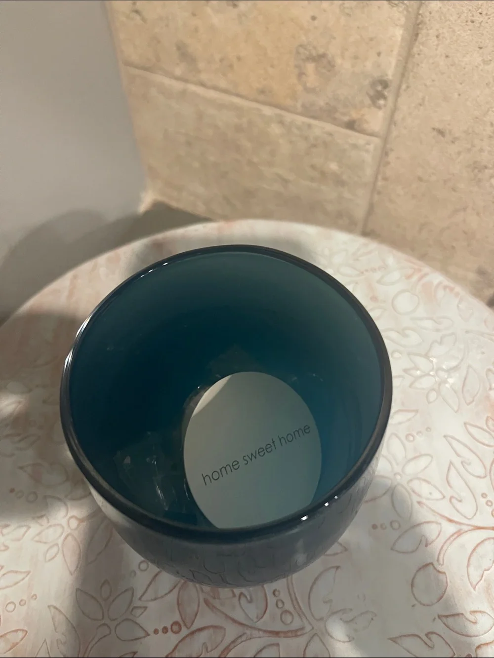 Glassbaby Tealite Holder Home Sweet Home * NWOT